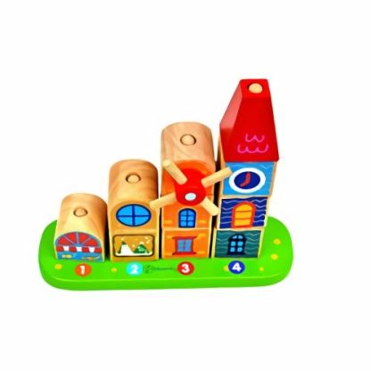 Bloomby Junior Village Designer Blocks Set  |  Wooden Toys Early Developmental Toys Early Developmental Toys