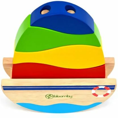 Bloomby Rock And Stack Boat Wooden Toy  |  Early Developmental Toys Cars, Planes, Trains & Vehicles Cars, Planes, Trains & Vehicles